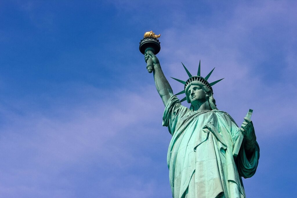 Lady Liberty's torch, a symbol of hope and American independence.